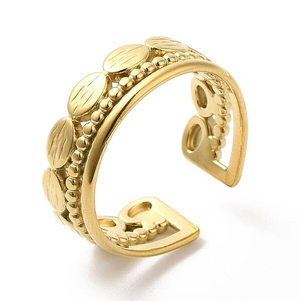 304 Stainless Steel Oval Open Cuff Ring for Women