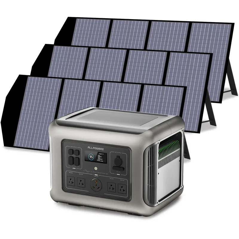 Solar Generator Kit 2500W Power Station 140W Solar Panel