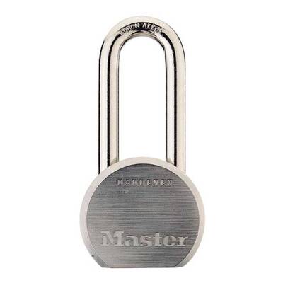 Master Lock Solid Steel Padlock, 5-Pin, Removable Cylinder-Rekeyable, Keyed Different, Body Width: 2-1/2 (64Mm), Shackle Len...