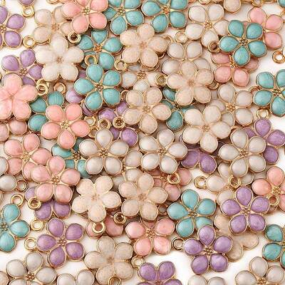 Light Gold Plated Alloy Enamel Pendants