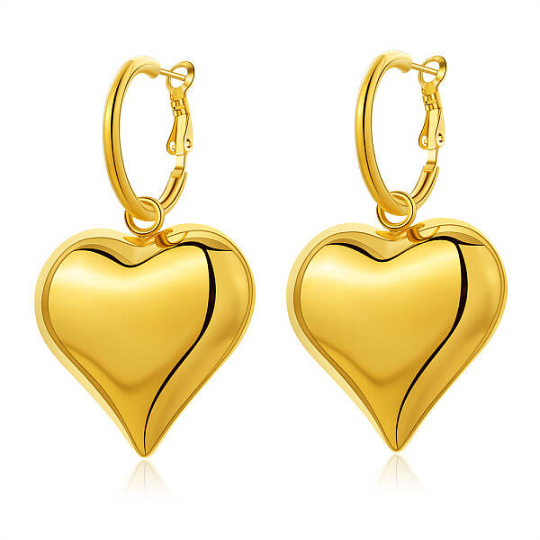 Golden polished stainless steel earrings for daily wear and parties.