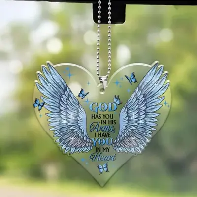 Butterfly & Wing Pattern Car Hanging Ornament, Car Rearview Mirror Pendant, Car Interior Accessories
