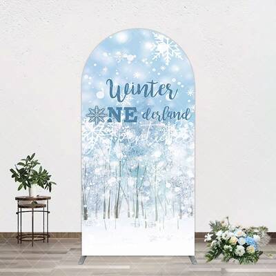 Aperturee Bokeh Snowy Forest Winter Onerderland Arch Backdrop, 1.6X4FT(0.5X1.2M), 38.18 USD, arch backdrop kit, GAH0D524-A