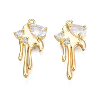 Brass Micro Pave Cubic Zirconia Pendants