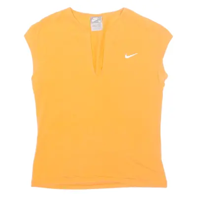 NIKE Womens Vest Orange Sleeveless V-Neck M