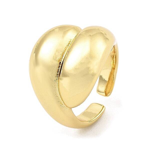 Rack Plating Brass Teardrop Open Cuff Rings for Women
