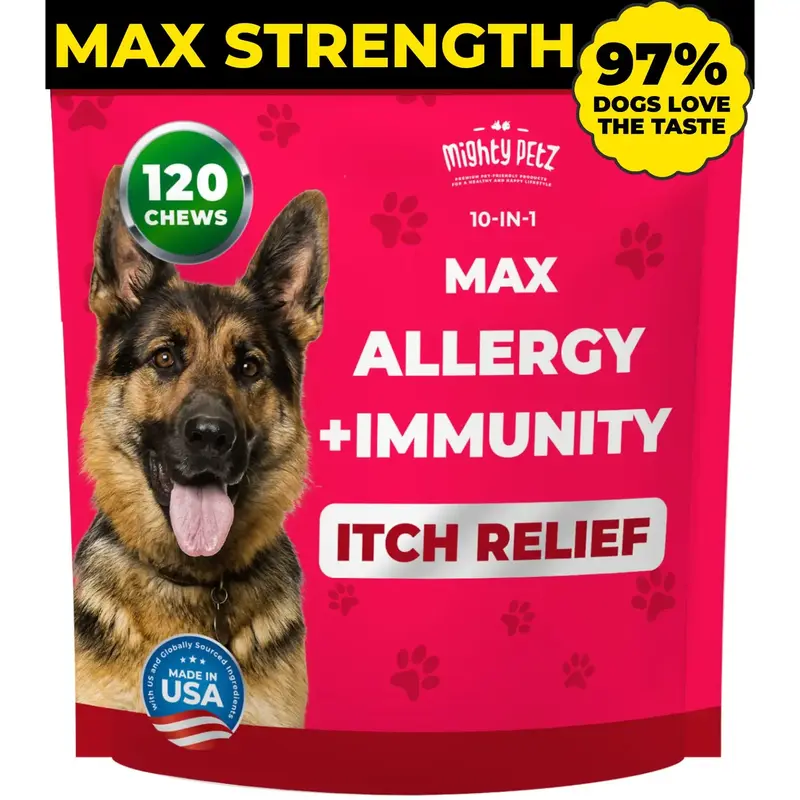 MAX Allergy + Immunity Chews for Dogs - Seasonal Allergy Support & Itch Relief - Healthy Skin, Coat, Immune System & Digestio...