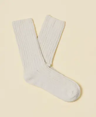 Unisex Off-white Loop Yarn Socks