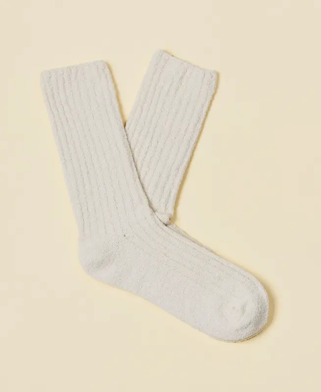 Unisex Off-white Loop Yarn Socks