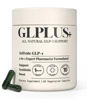 GLPLUS+ All Natural GLP-1 Support Supplement for Women & Men - Hunger & Metabolism Support with Probiotic & Prebiotic - 60 Ve...