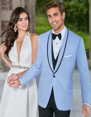 Dusty Blue Groomsmen Suits