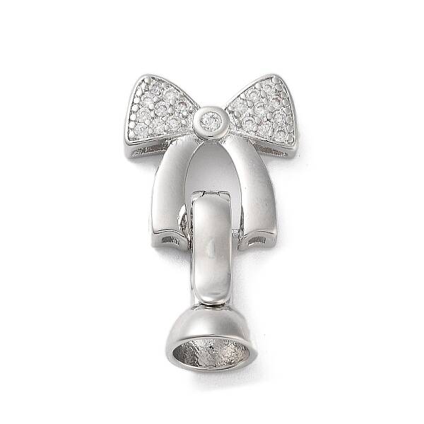 Rack Plating Brass Micro Pave Cubic Zirconia Ice Pick Pinch Bails