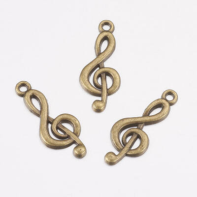 Tibetan Style Treble Clef Pendants