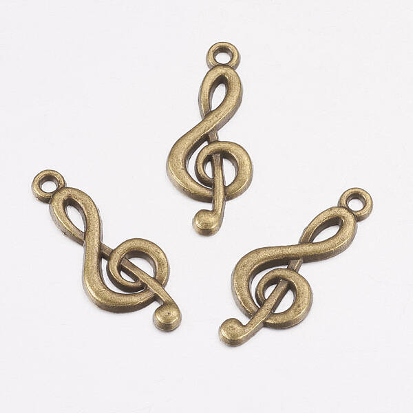 Tibetan Style Treble Clef Pendants