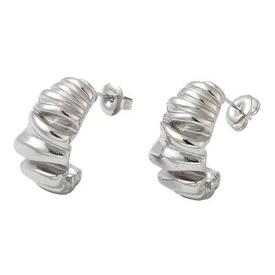 Non-Tarnish 304 Stainless Steel Twist Stud Earrings
