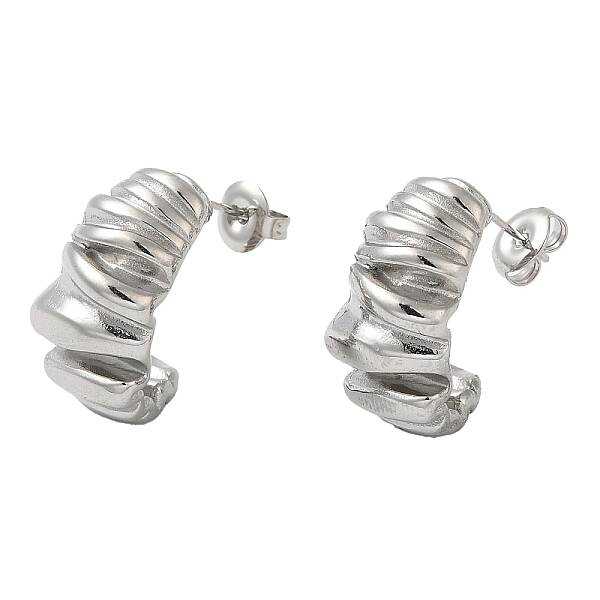 Non-Tarnish 304 Stainless Steel Twist Stud Earrings