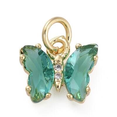 Brass Micro Pave Clear Cubic Zirconia Pendant