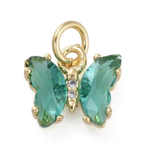 Brass Micro Pave Clear Cubic Zirconia Pendant