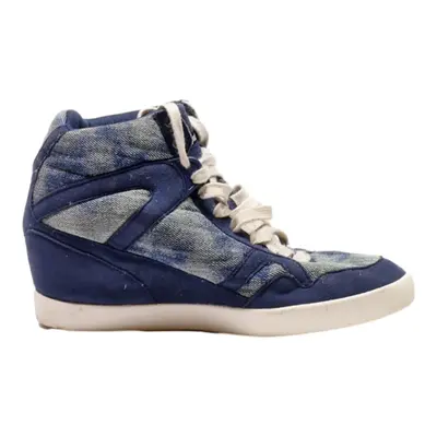 LE COQ SPORTIF Wedge Heels Blue Canvas Womens UK 5.5