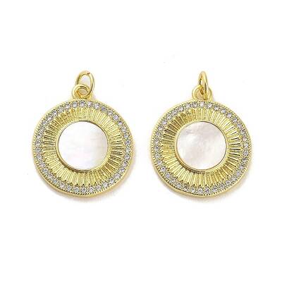 Brass Micro Pave Clear Cubic Zirconia Pendants