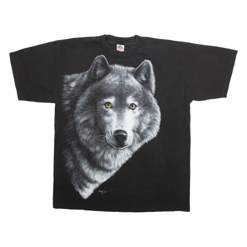 ALSTYLE APPAREL & ACTIVEWEAR Wolf Mens T-Shirt Black XL