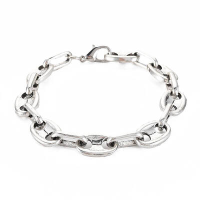 Alloy Coffee Bean Chain Bracelet for Men Women