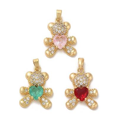 Brass Micro Pave Cubic Zirconia Pendants