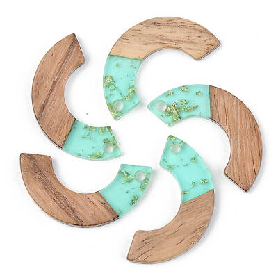 Transparent Resin & Walnut Wood Pendants