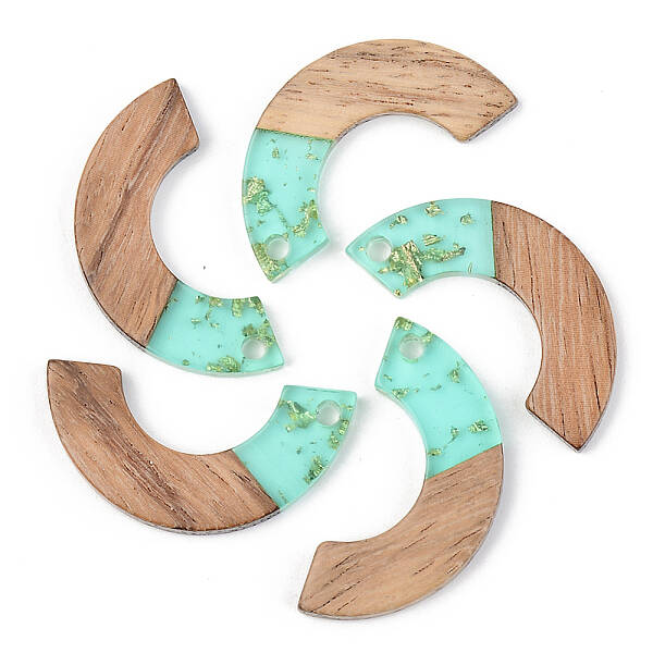 Transparent Resin & Walnut Wood Pendants