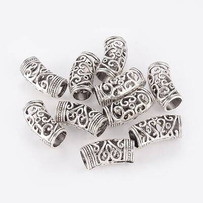 Tibetan Style Alloy Hollow Tube Beads