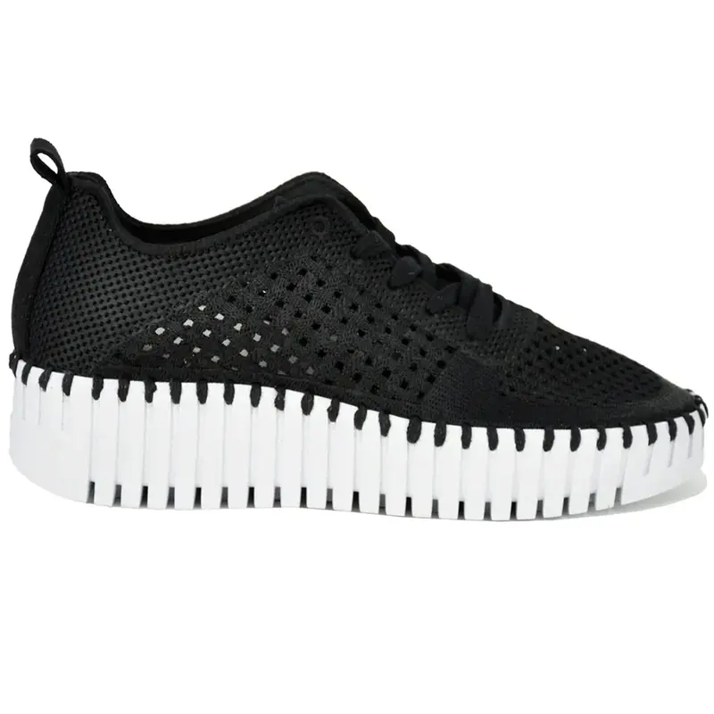 Ilse Jacobsen Tulip 4271 Polyester Women's Lace Up Shoes - Black White - Size:US 9 Women