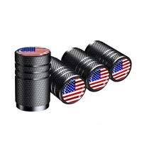 Creative US Flag Pattern Car Tire Valve Stem Cap, 4 Counts/set Universal Valve Stem Cover for Car, SUV, Bicycle, Truck & Mot...