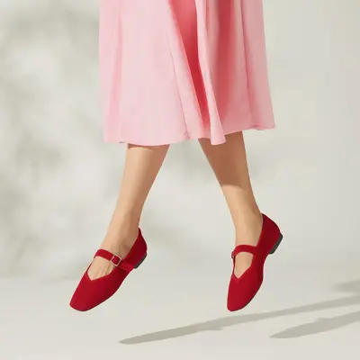 VIVAIA Women Wide-Feet Friendly | Foldable&Adjustable | Square-Toe All Day Comfort Mary-Jane| Walking Shoes Classy  (Margot M...