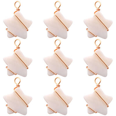 30Pcs Natural Freshwater Shell Pendants