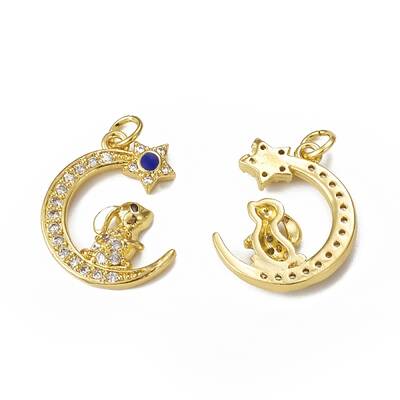 Brass Micro Pave Cubic Zirconia Pendants