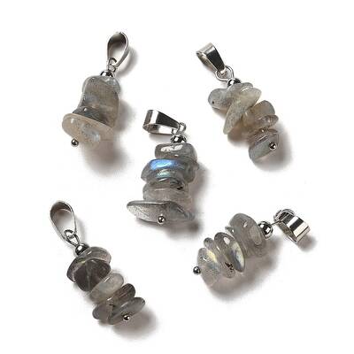Natural Labradorite Chip Pendants