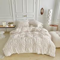 Modern Duvet Cover Set, 3 Counts/set Flower Twist Pattern Decorative Duvet Cover & Pillowcase without Filler, Cozy Room Acces...