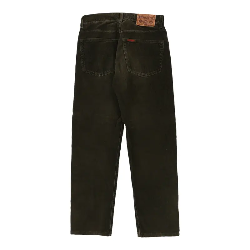 Cotton Belt Cord Trousers - 28W 29L Khaki Cotton