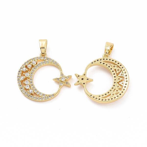 Brass Micro Pave Cubic Zirconia Pendants