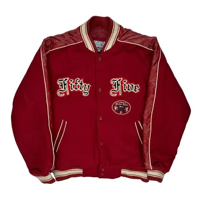 Fifty Five Point Zero Varsity Jacket - Medium Red Wool Blend