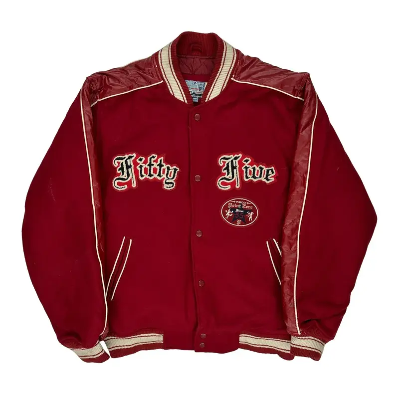 Fifty Five Point Zero Varsity Jacket - Medium Red Wool Blend