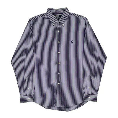Custom Fit Polo By Ralph Lauren Striped Shirt - Large Multicoloured Cotton
