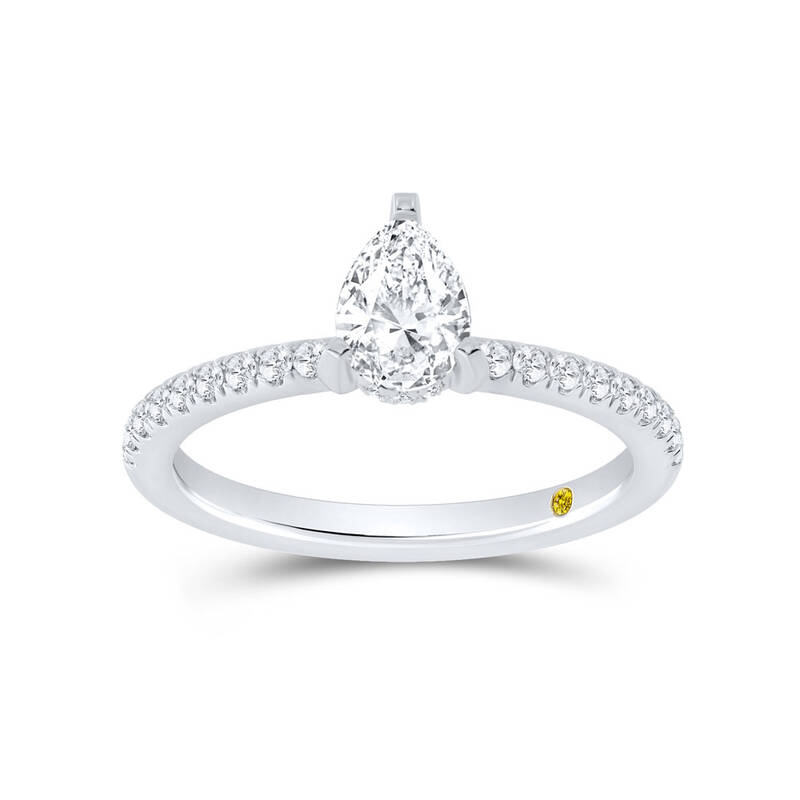 Kyoto Hidden Halo Pear Shape Lab Grown Diamond Engagement Ring | 10K White Gold 4 1/3 CT. TW.