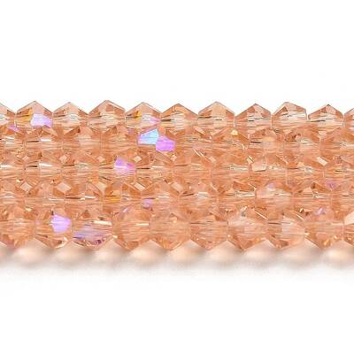 Transparent Electroplate Glass Beads Strands