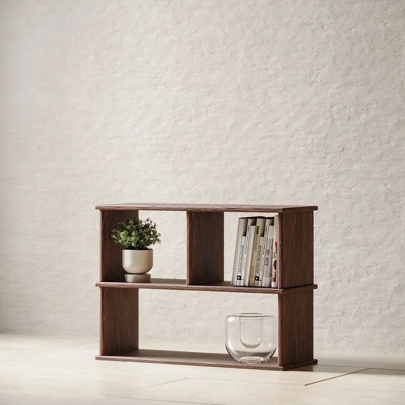 Console bookcase in walnut