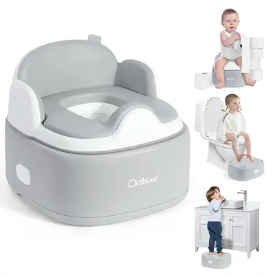 Orzbow 3-in-1 Potty Training Toilet, Detachable Toddler Potty,As Toilet Seat, Chair, Step Stool for Boys & Girls 18+ Months, ...