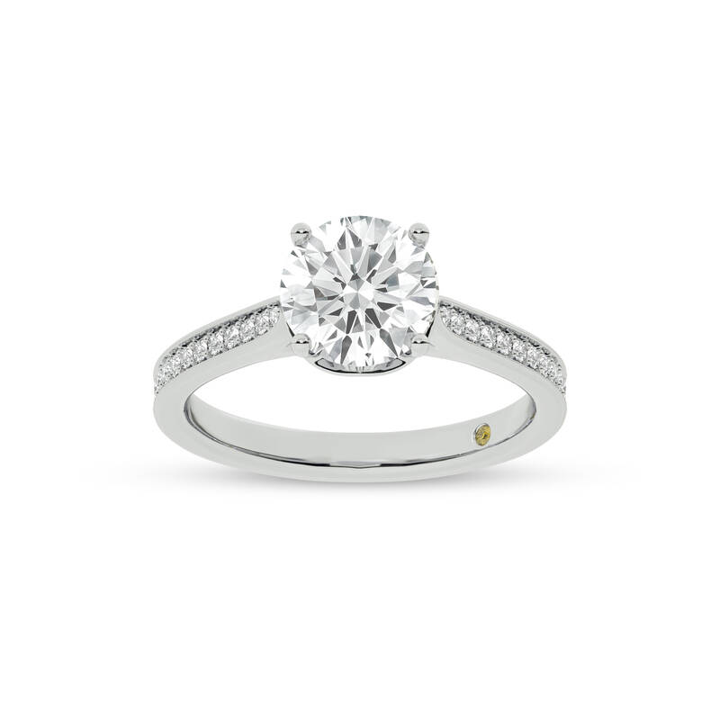 Taos Hidden Halo Round Lab Grown Diamond Engagement Ring | 10K White Gold 3 3/4 CT. TW.