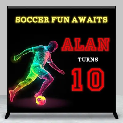Aperturee Soccer Fun Awaits Football Custom 10Th Backdrop | Custom Birthday Back Drop | Custom Birthday Backdrops | Custom Ca...