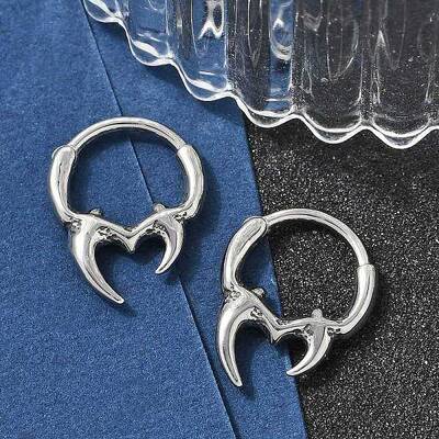 Horn 316 Surgical Stainless Steel Hoop Earrings