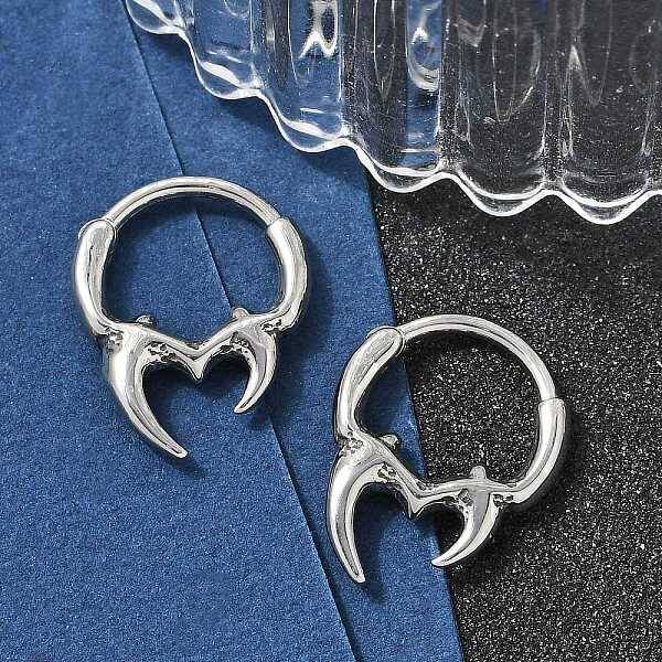 Horn 316 Surgical Stainless Steel Hoop Earrings